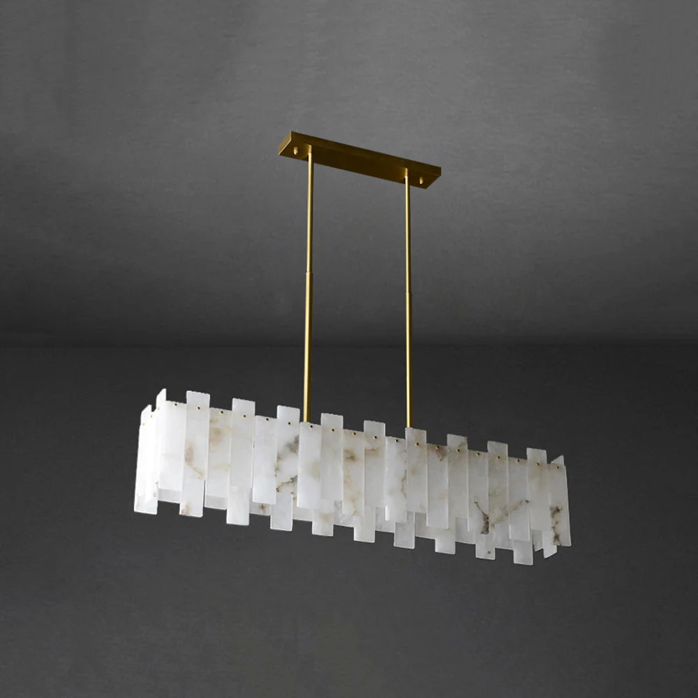 Alabaster Rectangular Linear Chandelier