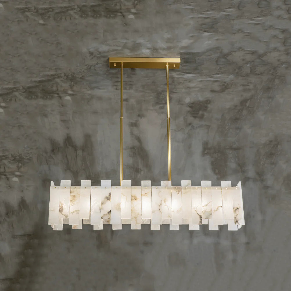 Alabaster Rectangular Linear Chandelier