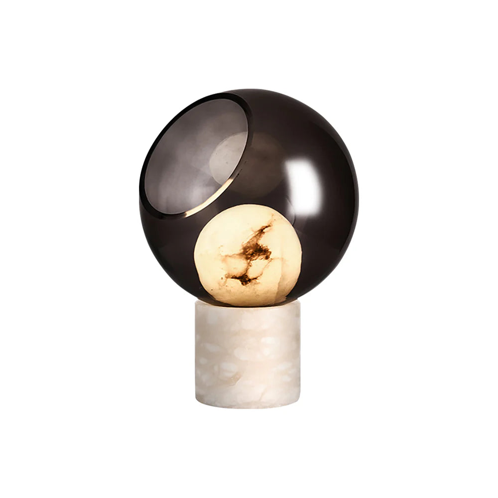Alabaster Modern Smoked Glass Table Lamp