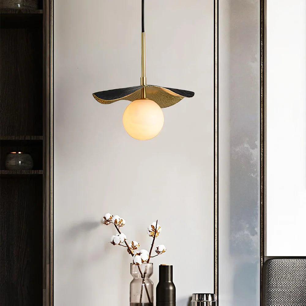 Alabaster Montera Brass Pendant Light