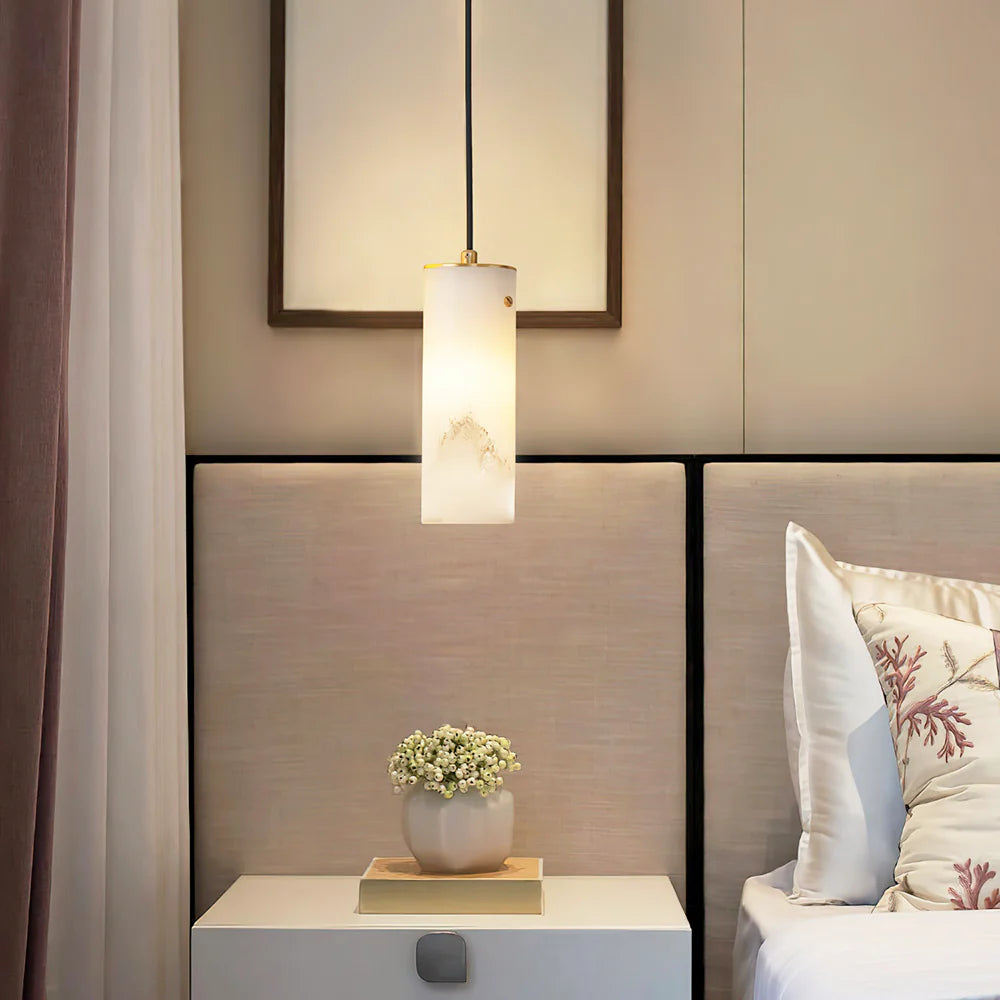 Alabaster Nula Vertical Pendant Light