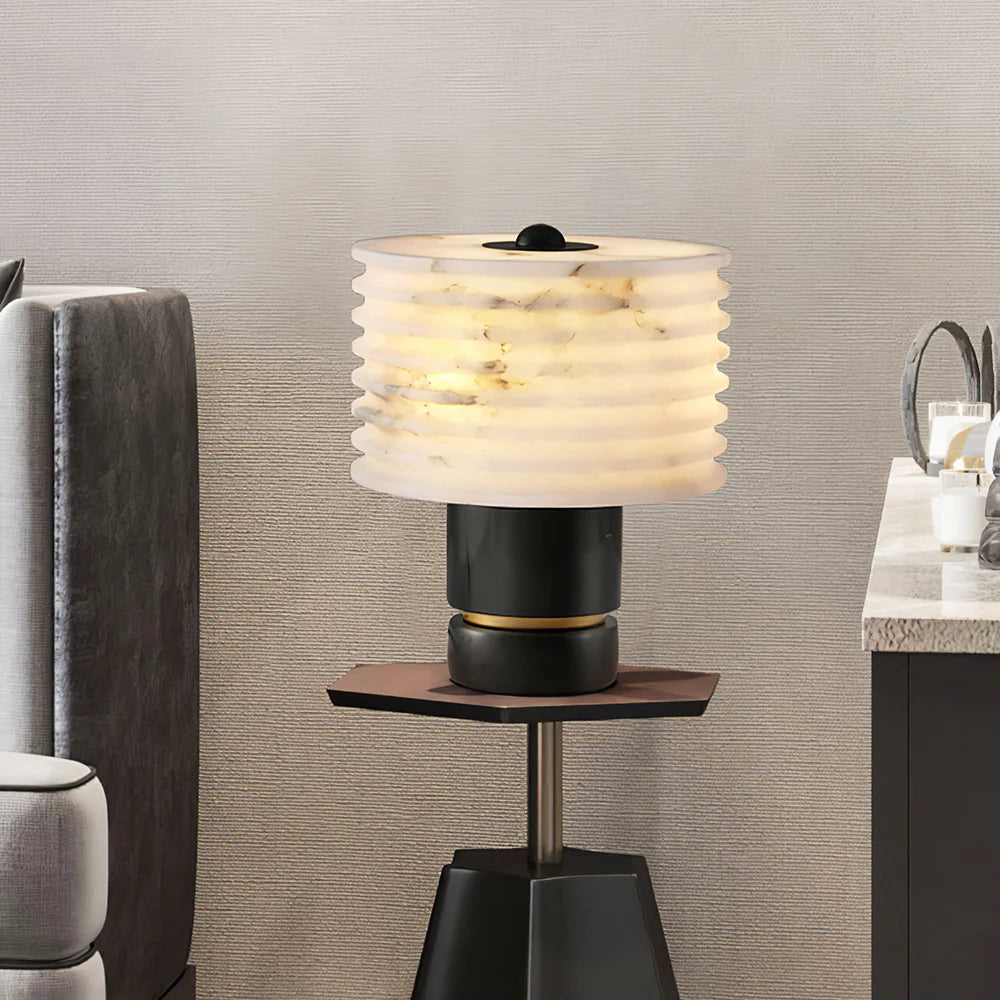 Alabaster Outela Brass Table Lamp