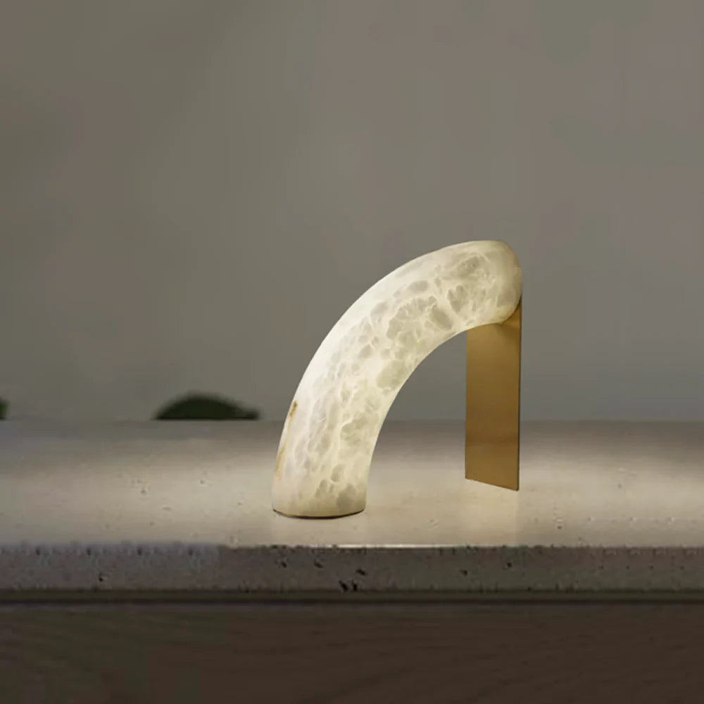 Alabaster Piped Table Lamp