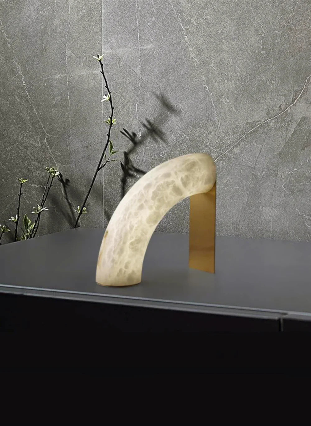 Alabaster Piped Table Lamp