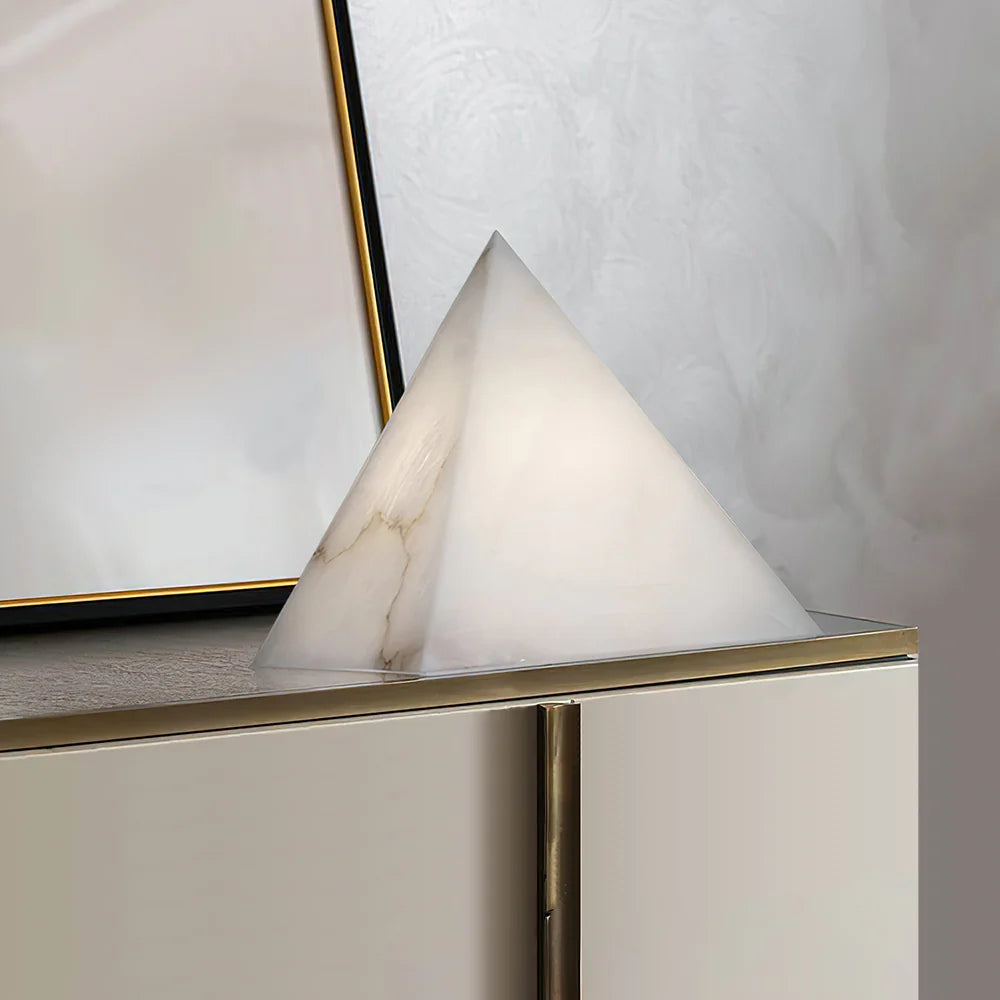 Alabaster Pyramid Table Lamp