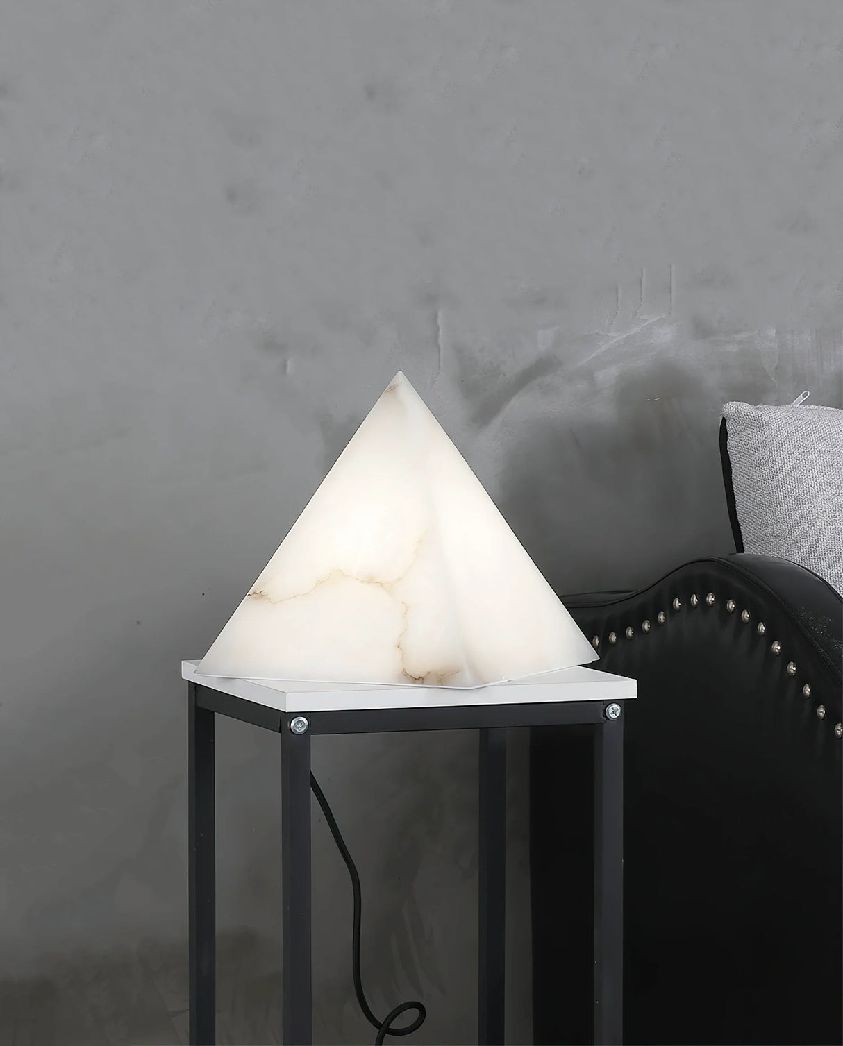 Alabaster Pyramid Table Lamp