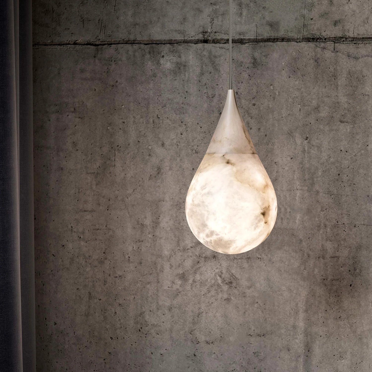Alabaster Raindrop Pendant Light
