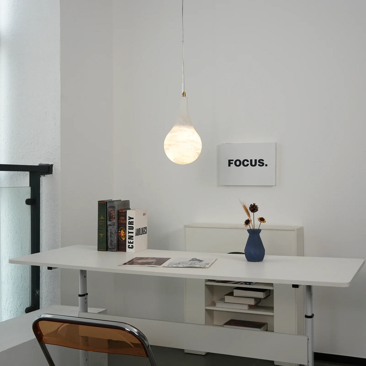 Alabaster Raindrop Pendant Light