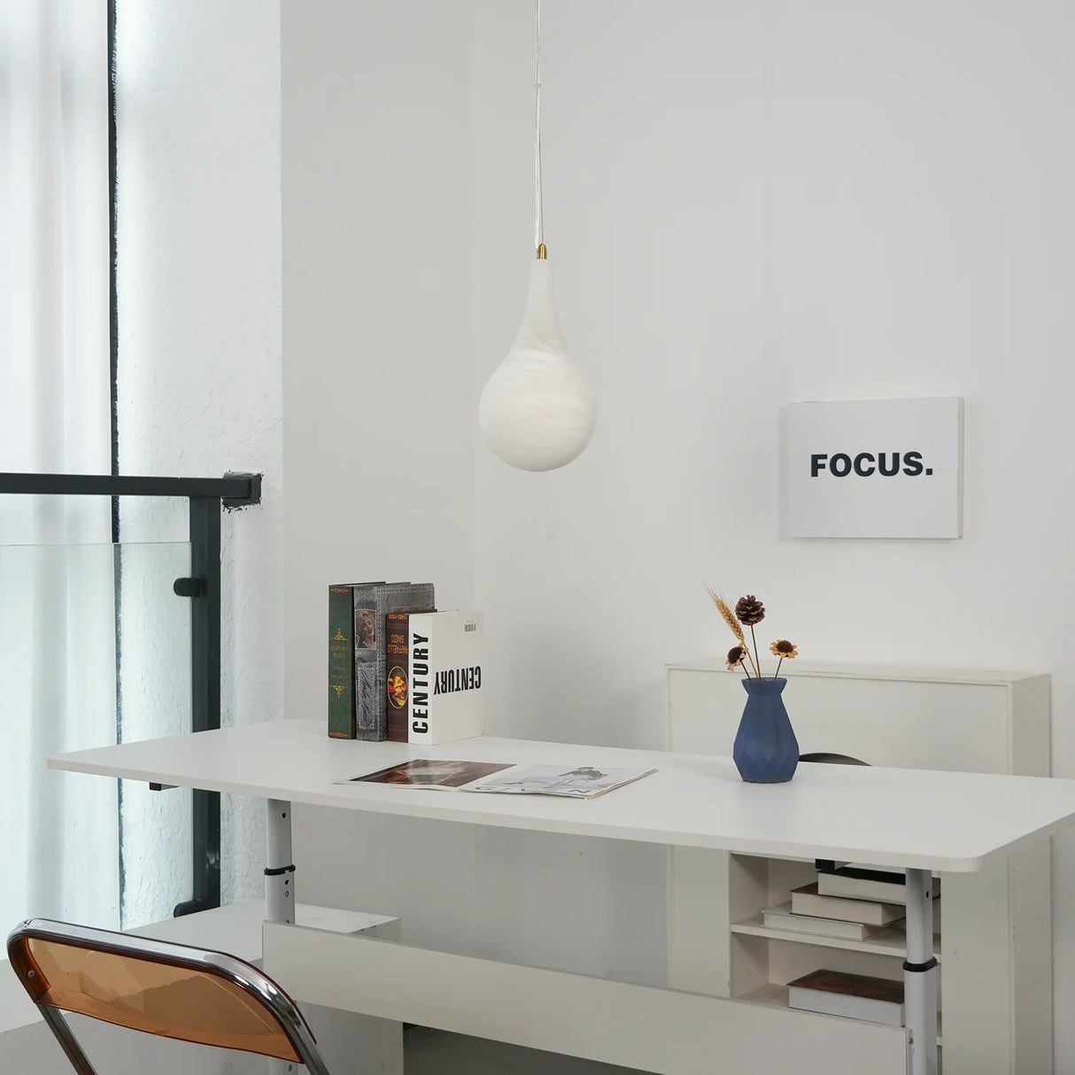 Alabaster Raindrop Pendant Light