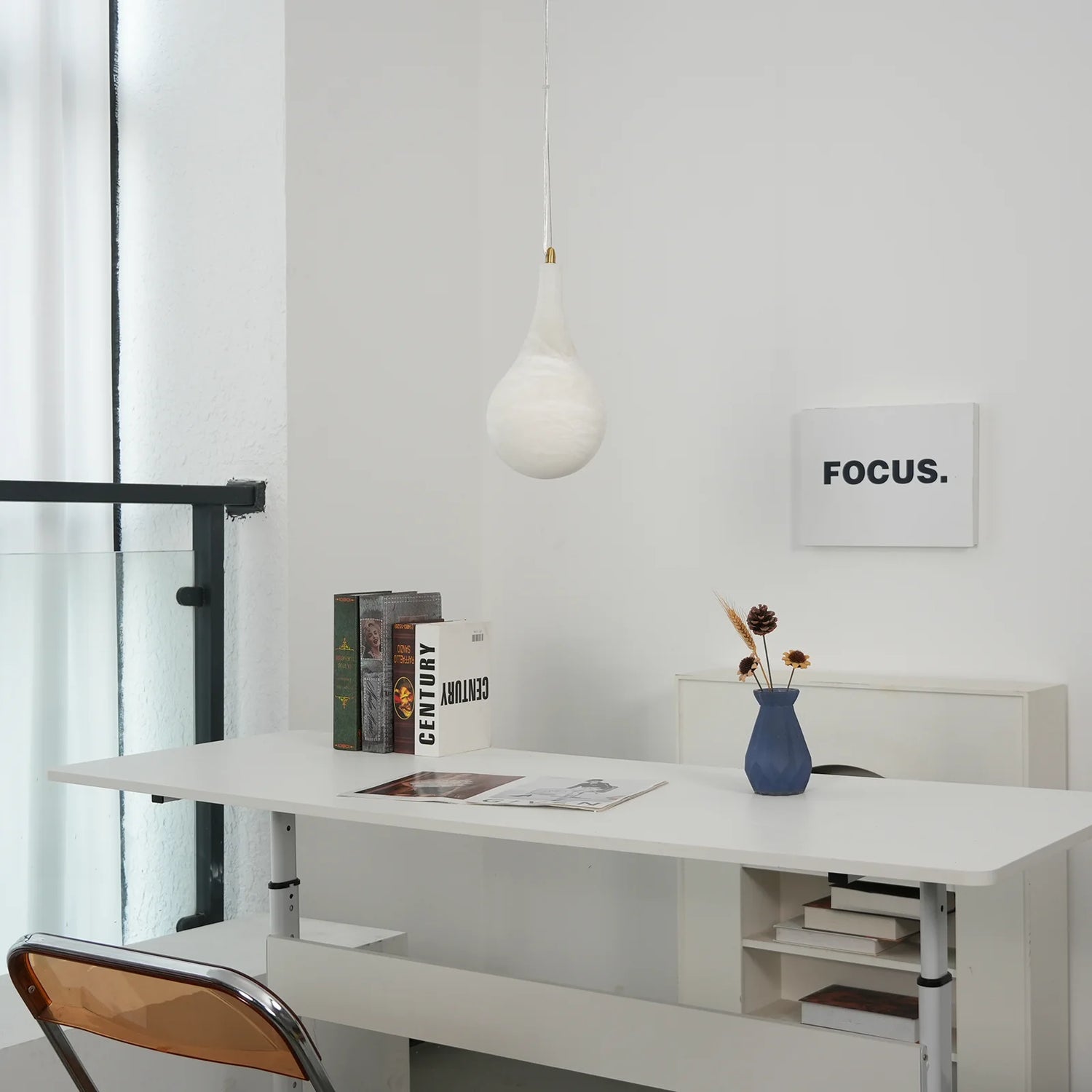 Alabaster Raindrop Pendant Light