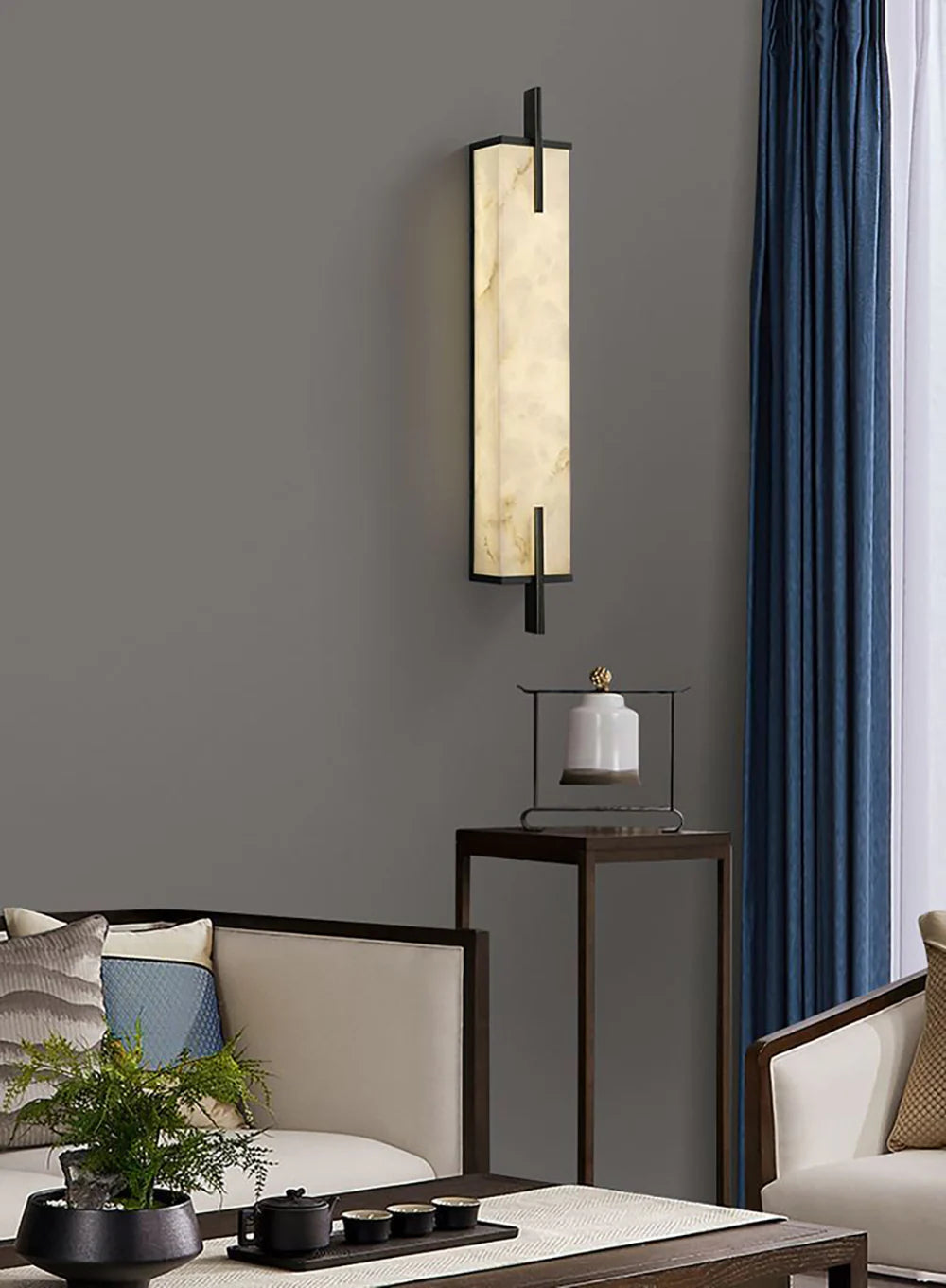 Alabaster Rectangle Calliope Wall Sconce