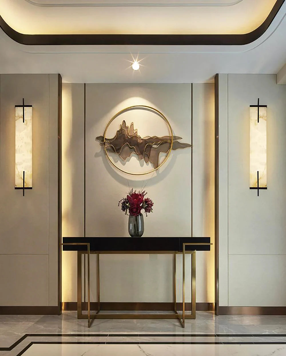 Alabaster Rectangle Calliope Wall Sconce