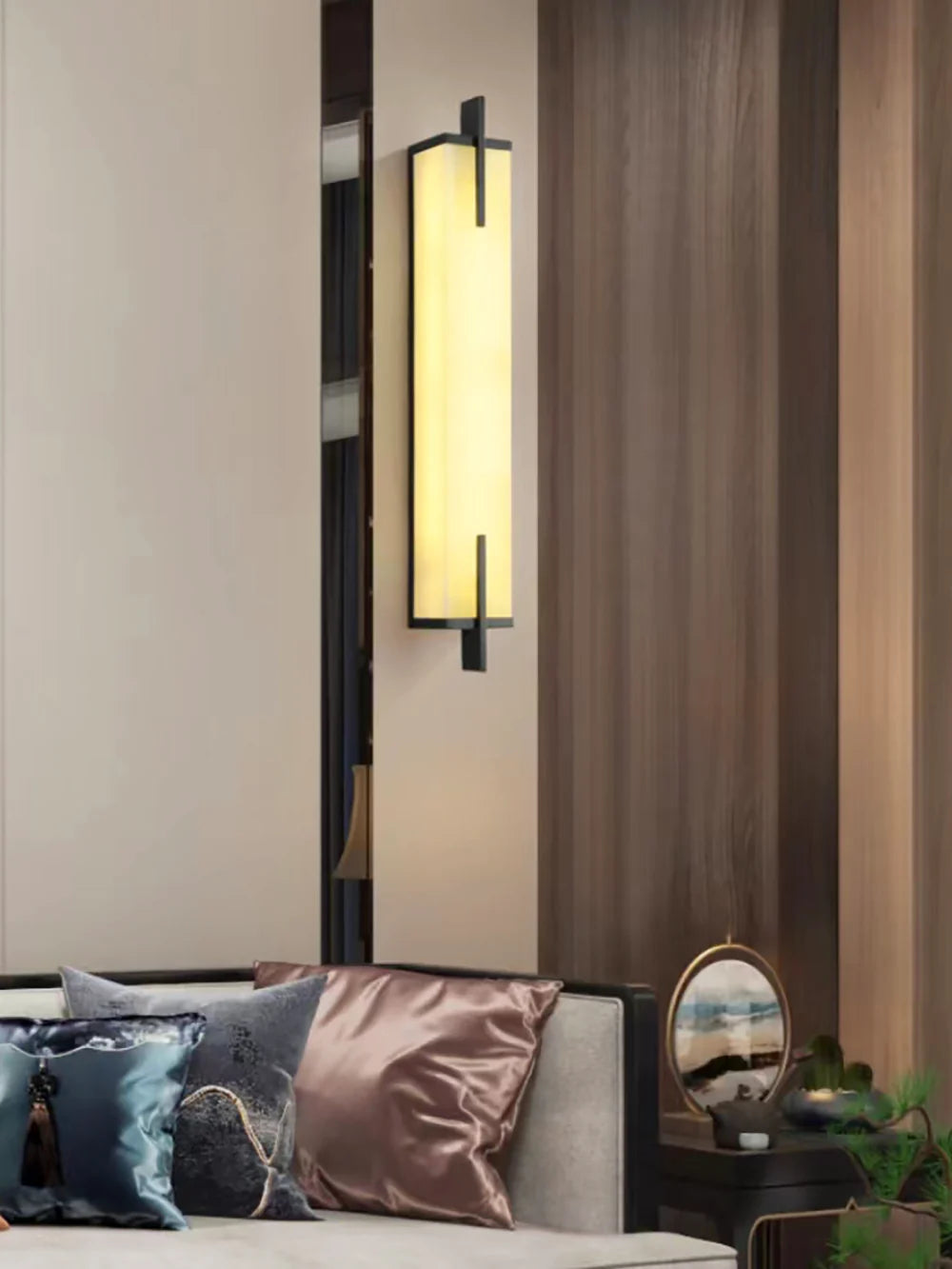 Alabaster Rectangle Calliope Wall Sconce