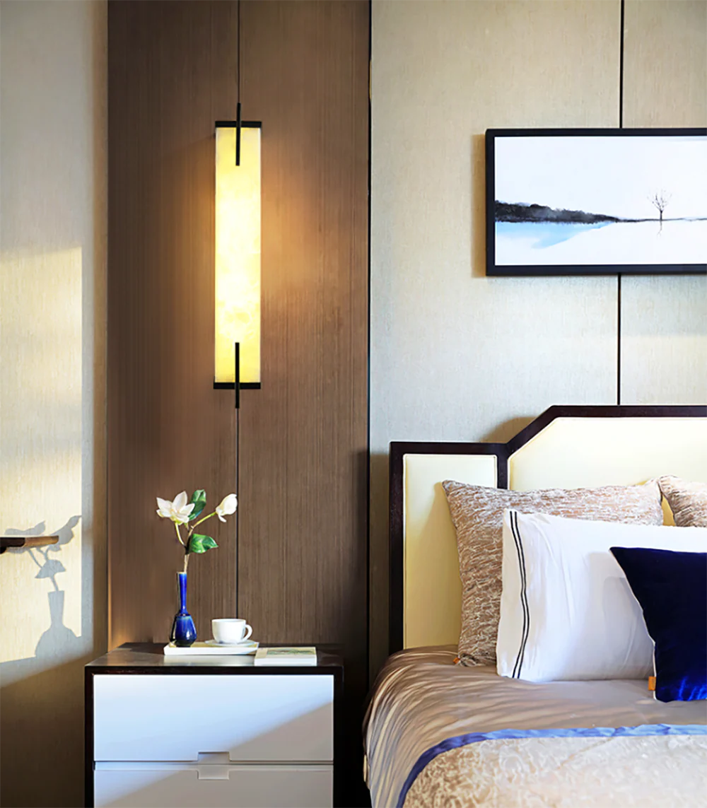 Alabaster Rectangle Calliope Wall Sconce