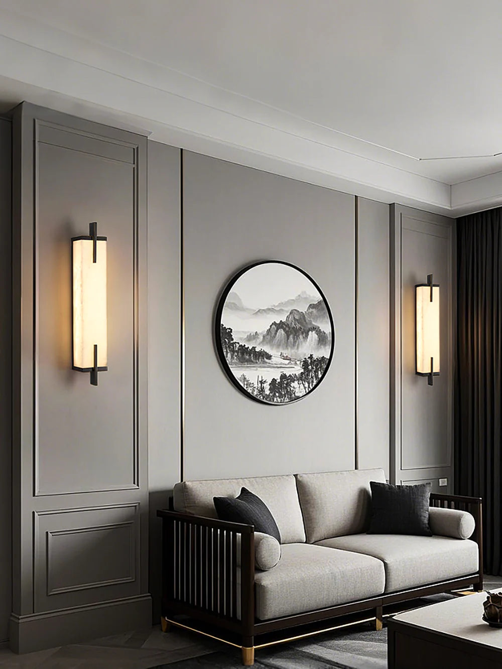 Alabaster Rectangle Calliope Wall Sconce