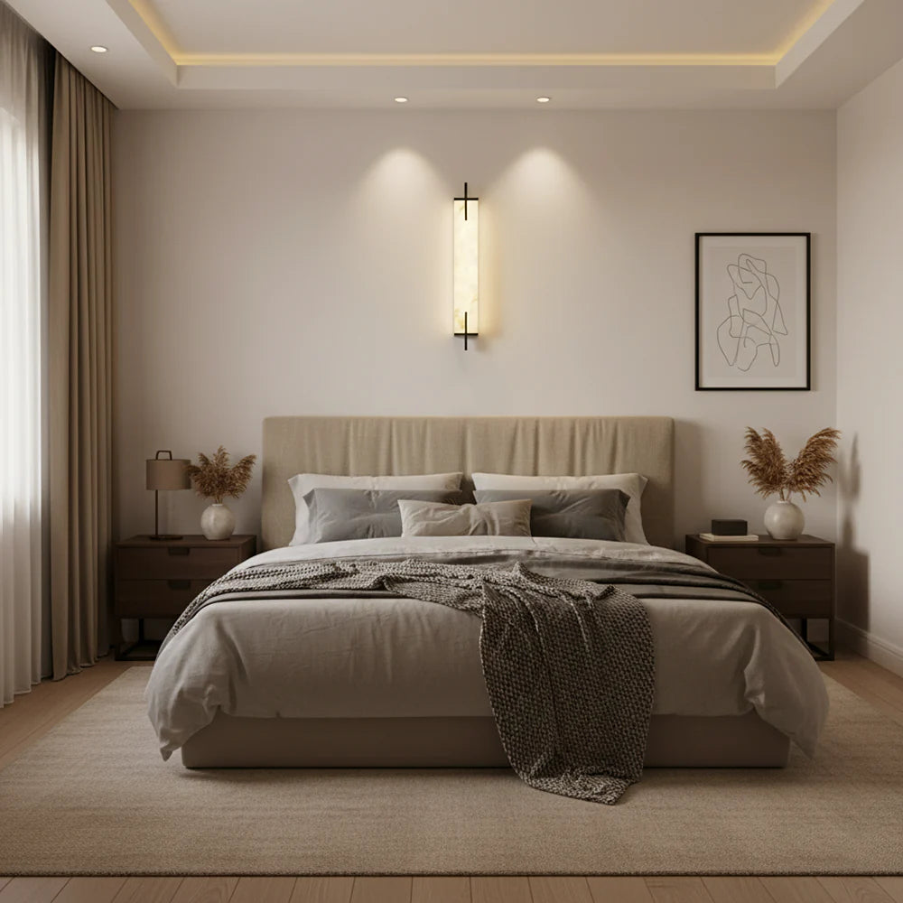 Alabaster Rectangle Calliope Wall Sconce