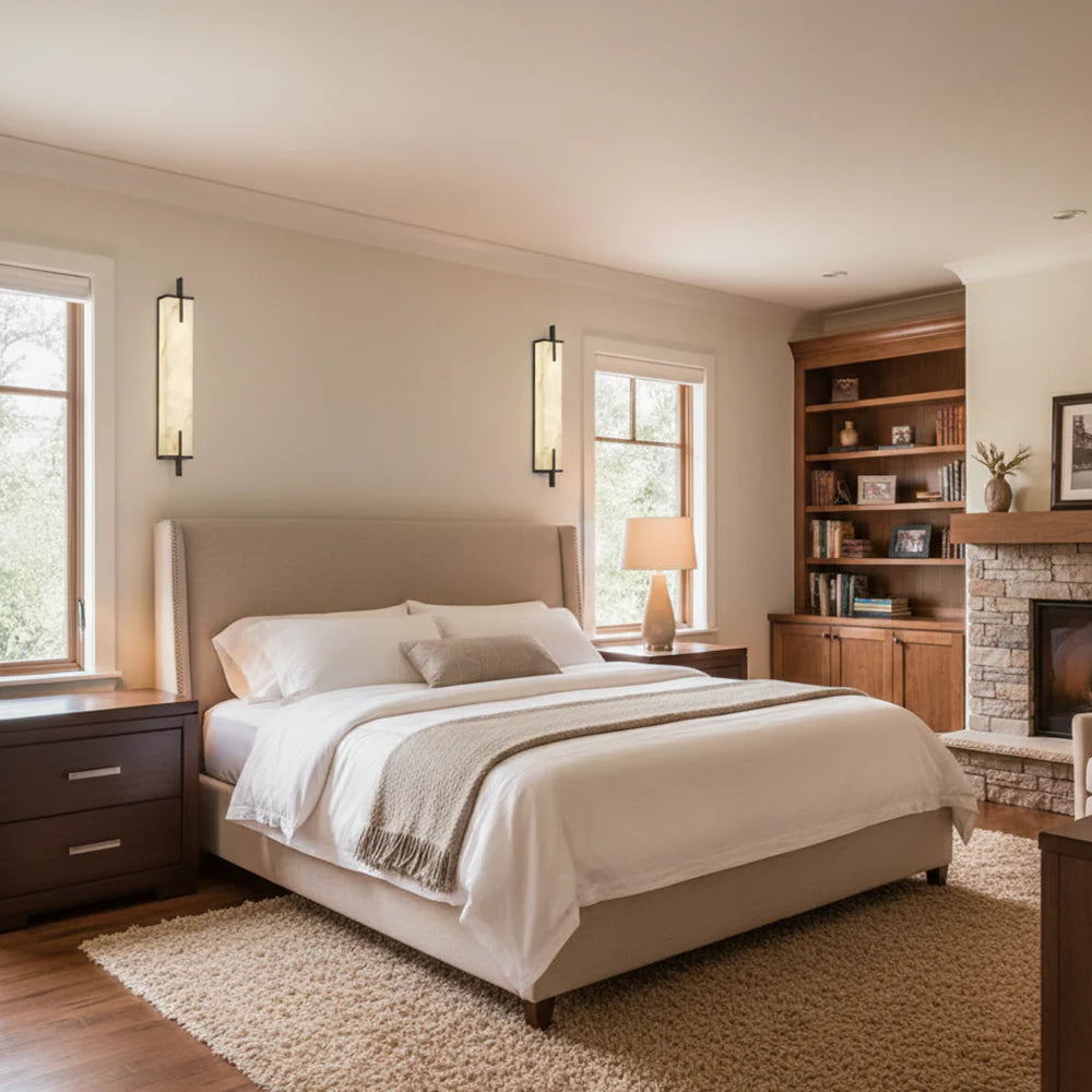 Alabaster Rectangle Calliope Wall Sconce