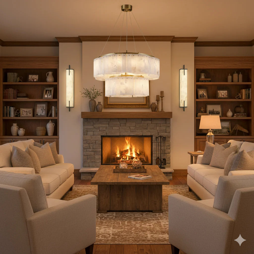 Alabaster Rectangle Calliope Wall Sconce