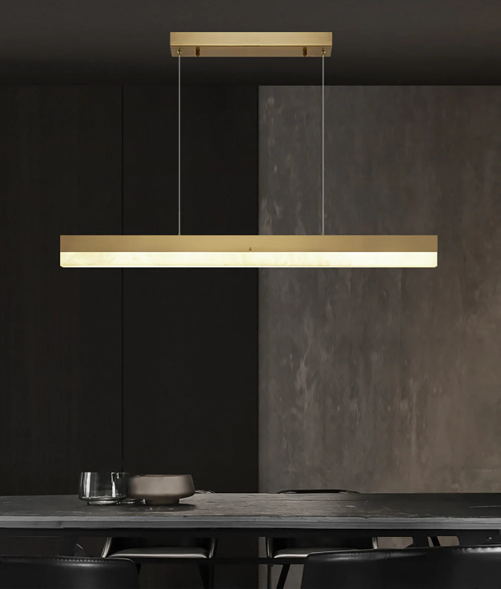 Alabaster Rectangle Linear Pendant Light