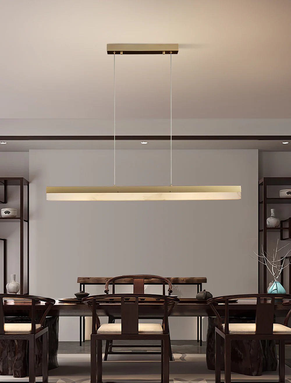 Alabaster Rectangle Linear Pendant Light