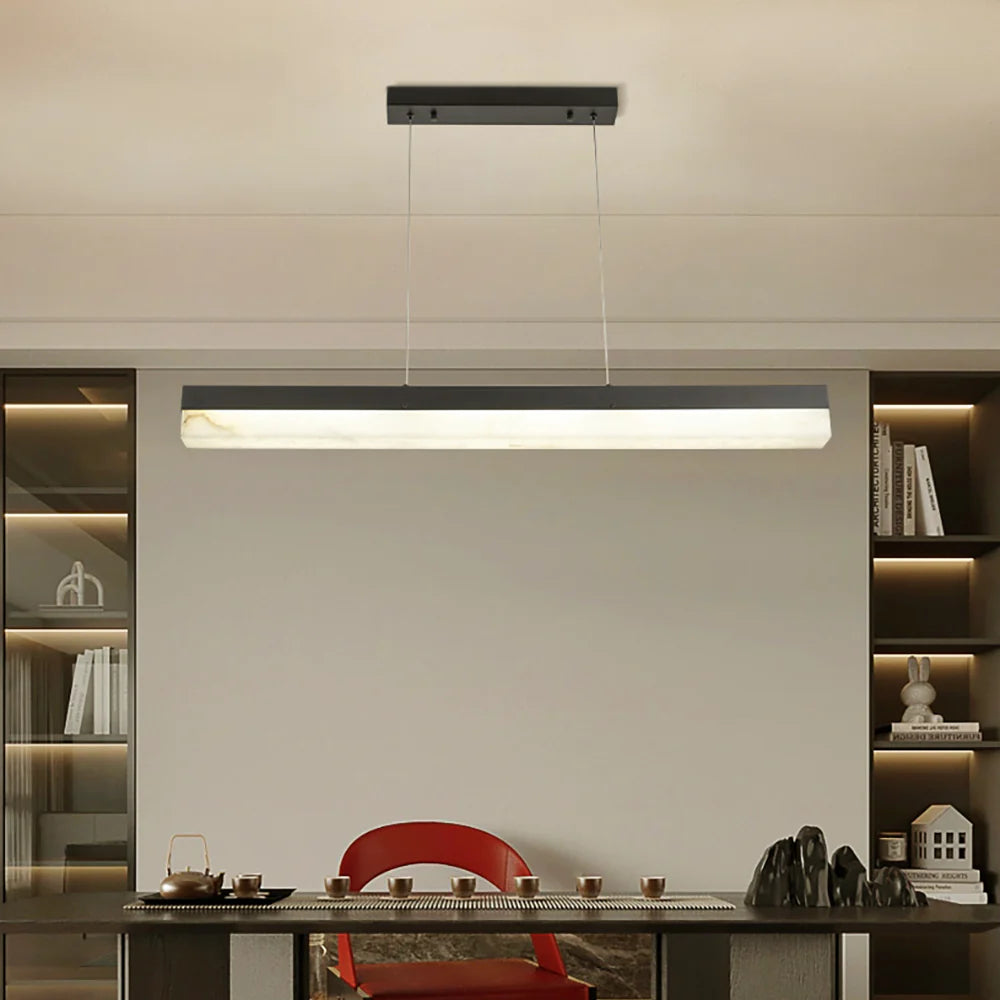 Alabaster Rectangle Linear Pendant Light