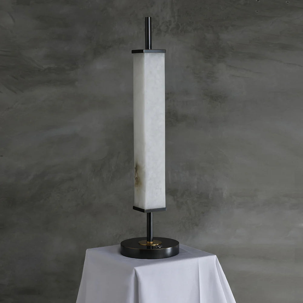Alabaster Serano Brass Table Lamp