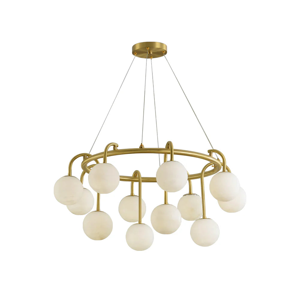 Alabaster Sphere Ring Chandelier