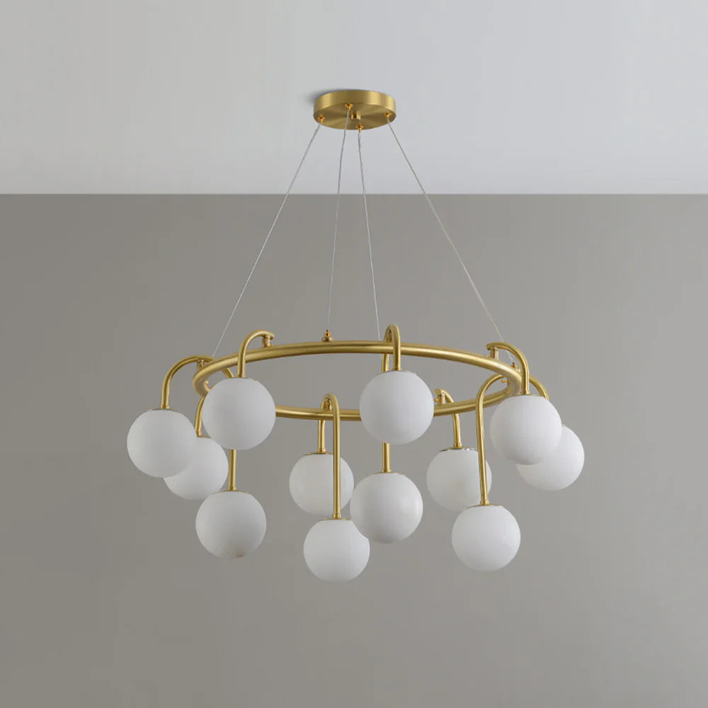 Alabaster Sphere Ring Chandelier