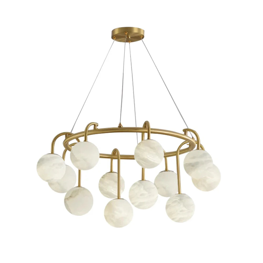 Alabaster Sphere Ring Chandelier