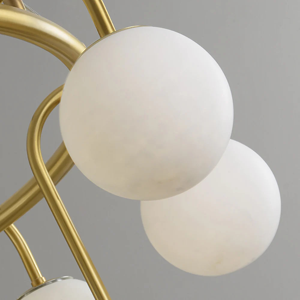 Alabaster Sphere Ring Chandelier
