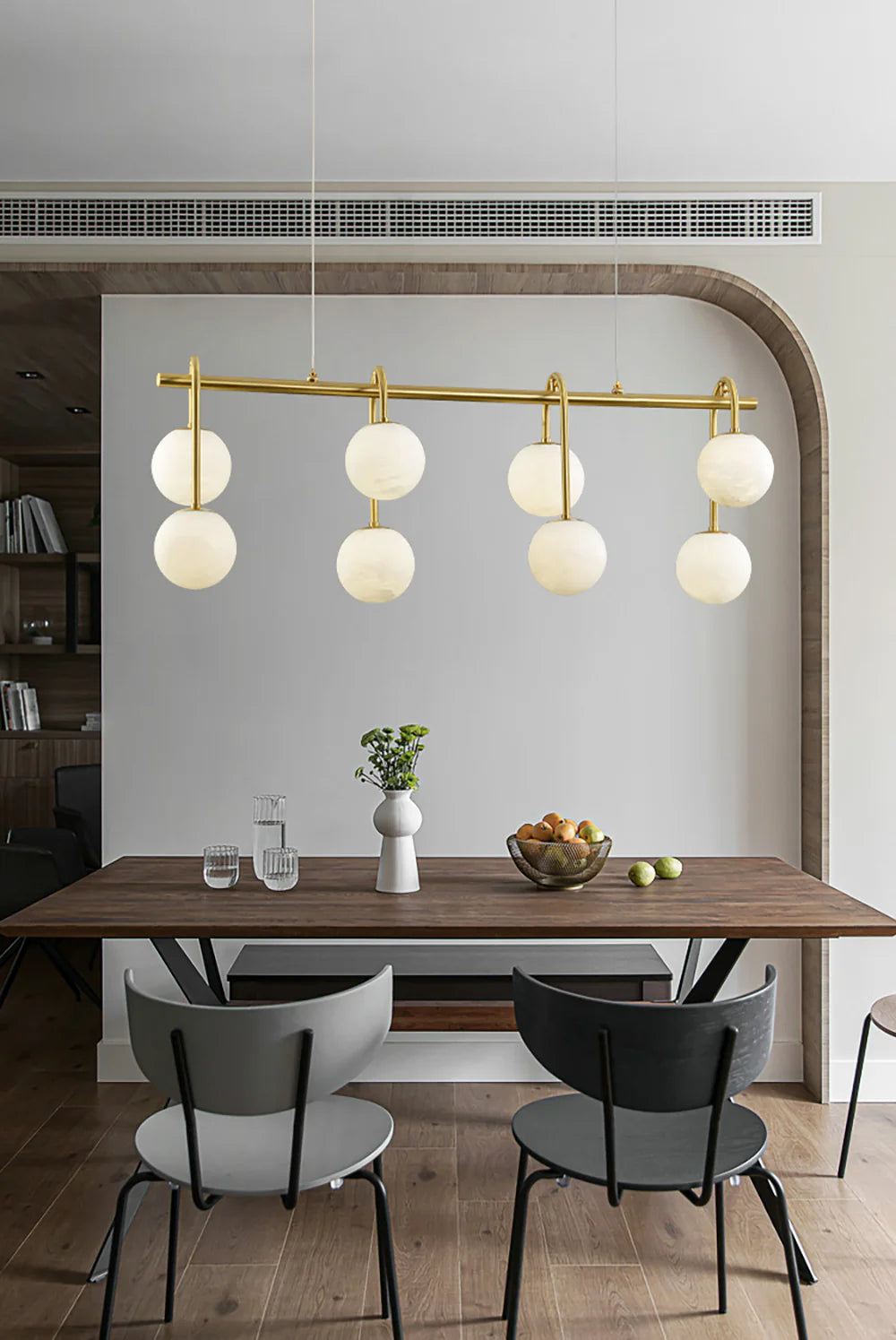 Alabaster Sphere Ring Chandelier