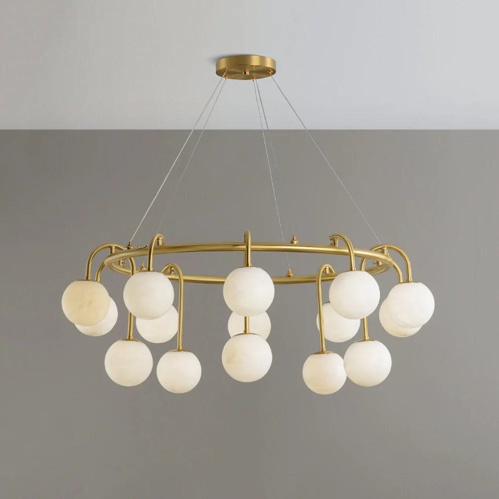 Alabaster Sphere Ring Chandelier