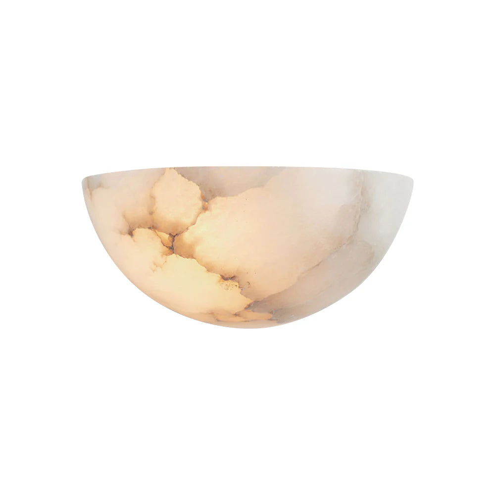 Alabaster Windham Half Bowl Wall Sconce