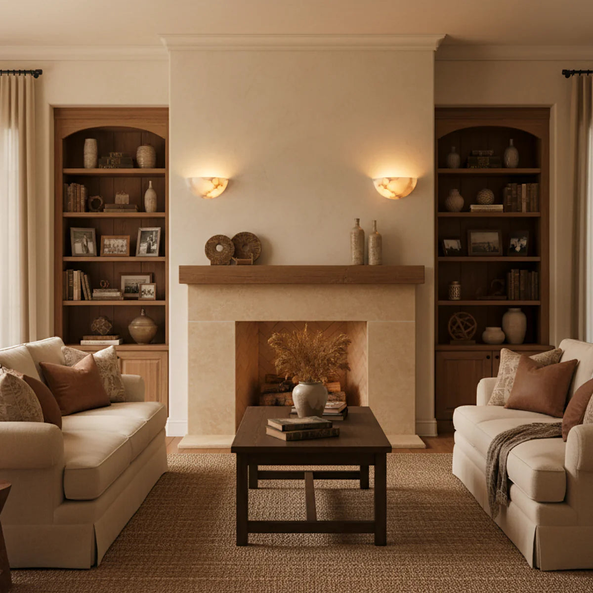 Alabaster Windham Half Bowl Wall Sconce