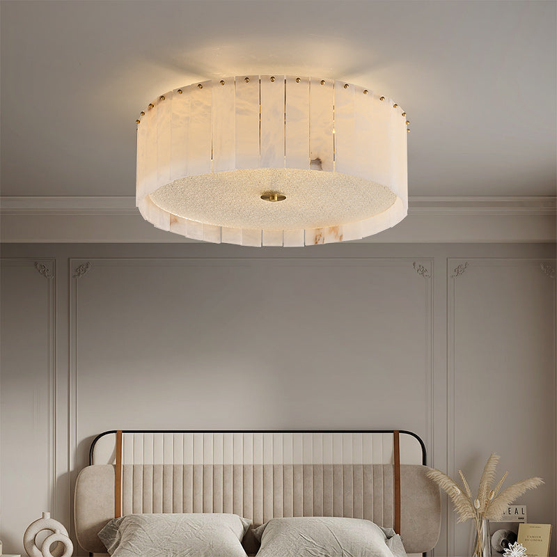 All copper marble ceiling lamp