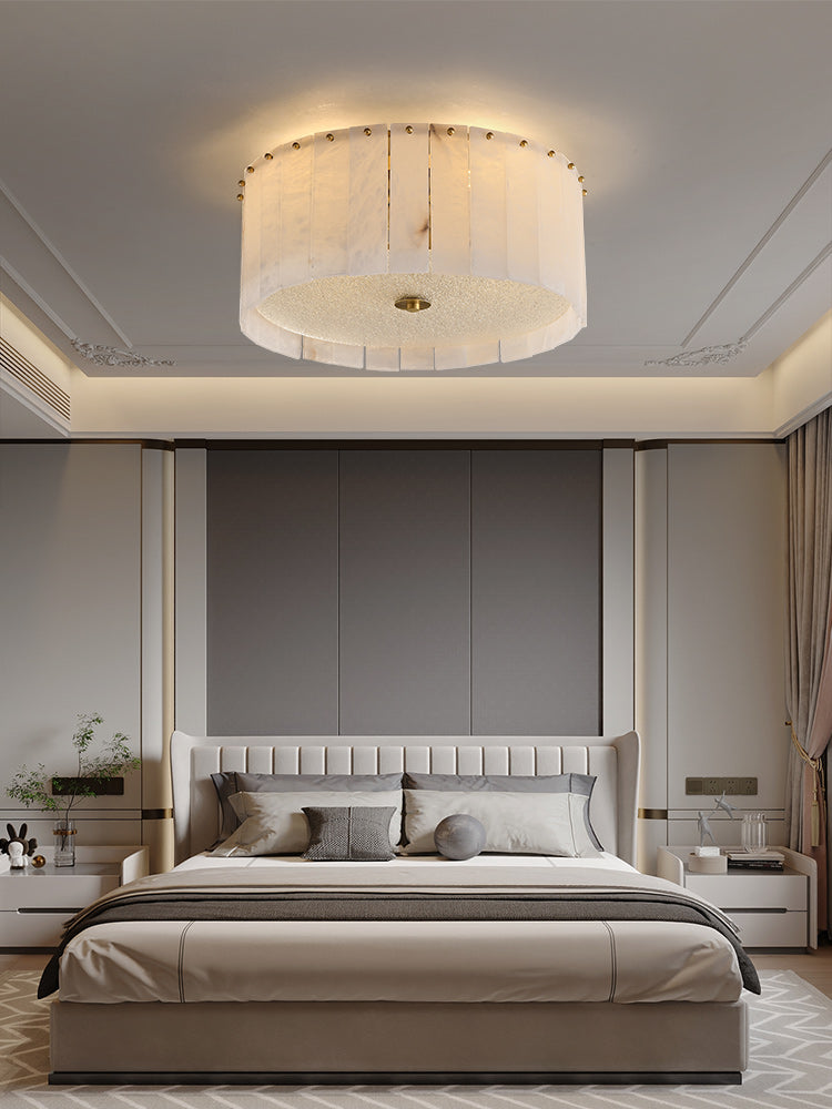 All copper marble ceiling lamp