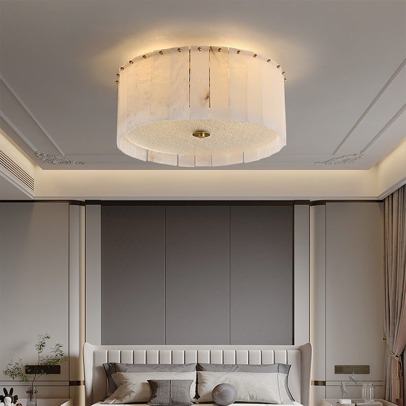 All copper marble ceiling lamp