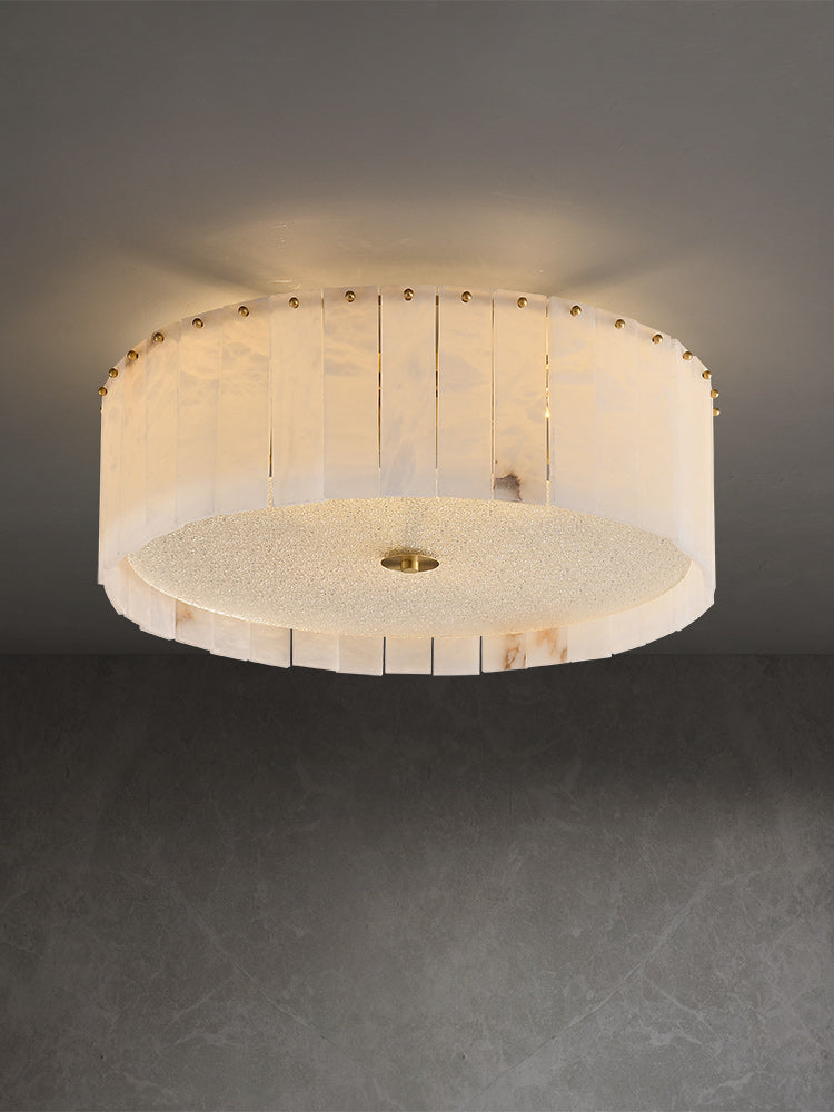 All copper marble ceiling lamp