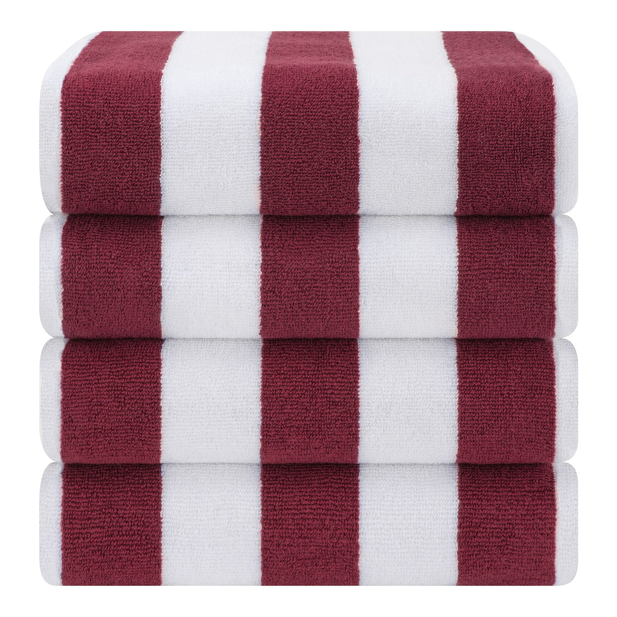 American Soft Linen, Premium Cotton 4 Pack Beach Towels, 30" x 60" Cabana Striped Pool Towels
