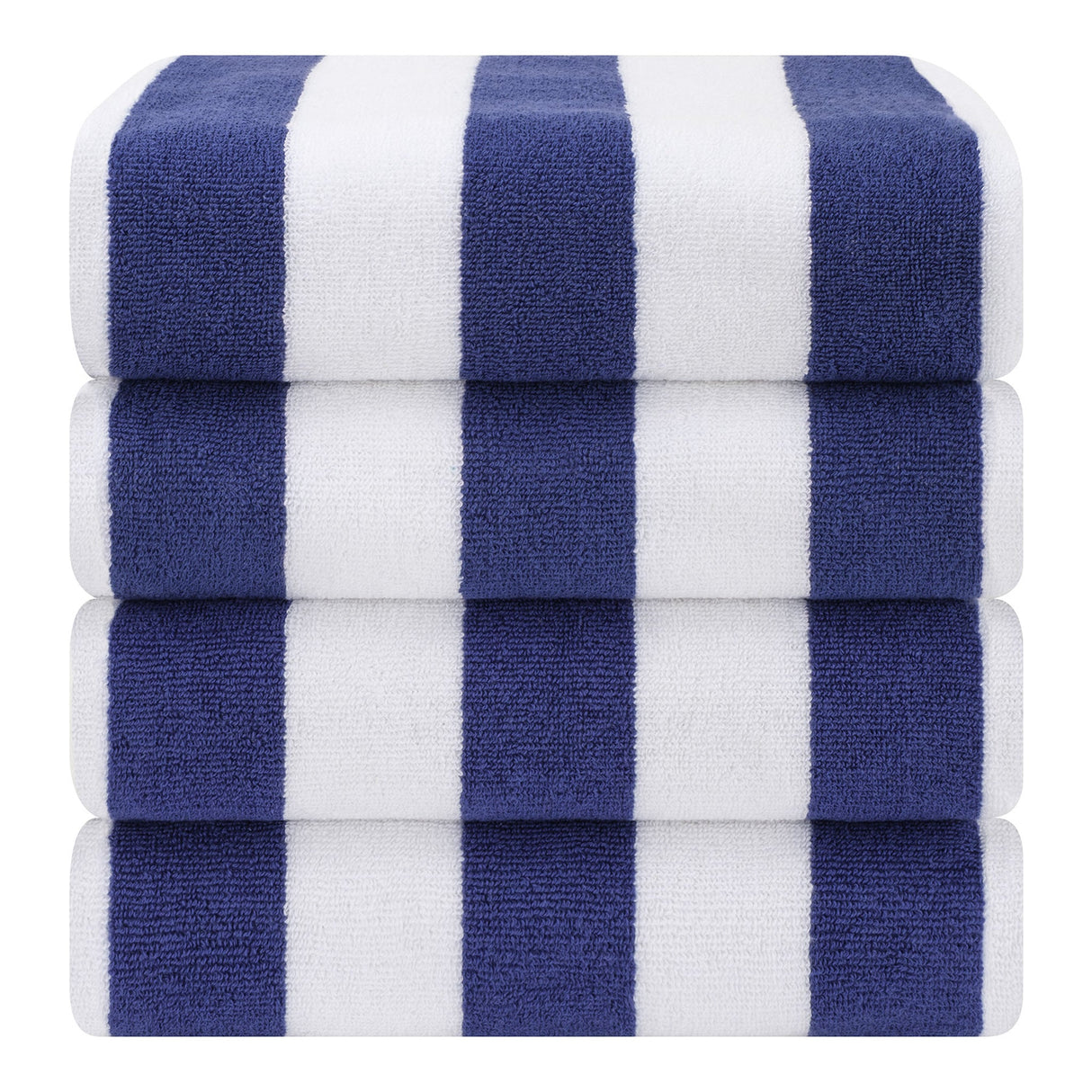 American Soft Linen, Premium Cotton 4 Pack Beach Towels, 30" x 60" Cabana Striped Pool Towels