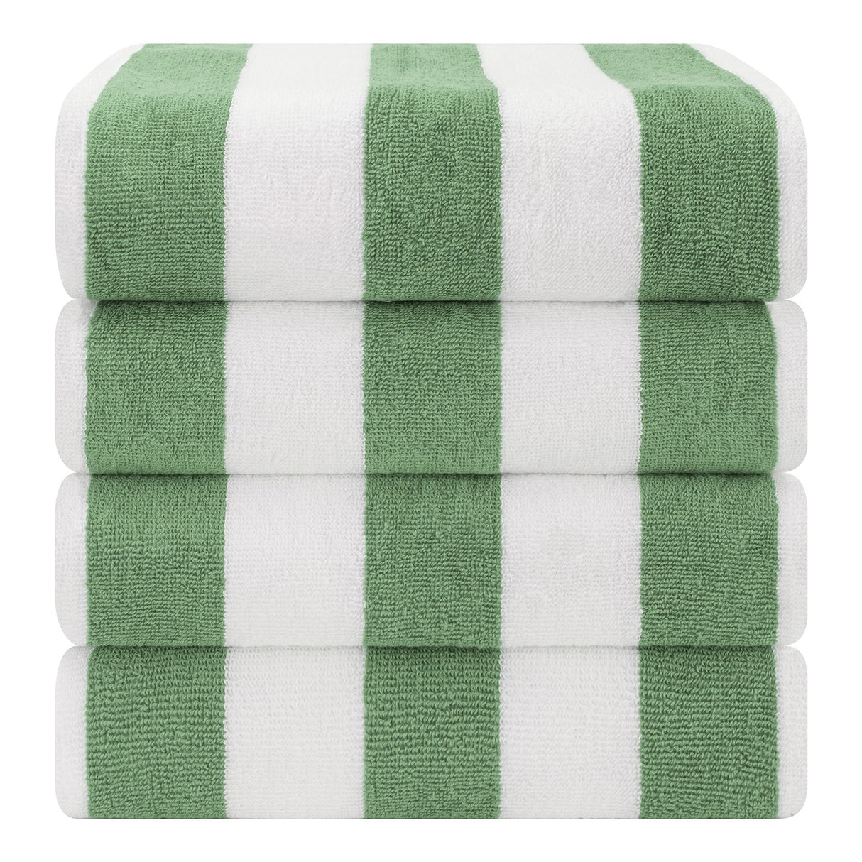 American Soft Linen, Premium Cotton 4 Pack Beach Towels, 30" x 60" Cabana Striped Pool Towels