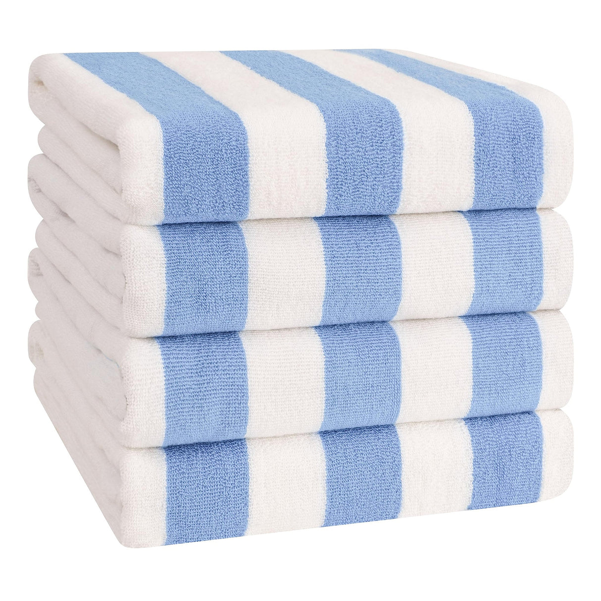 American Soft Linen, Premium Cotton 4 Pack Beach Towels, 30" x 60" Cabana Striped Pool Towels