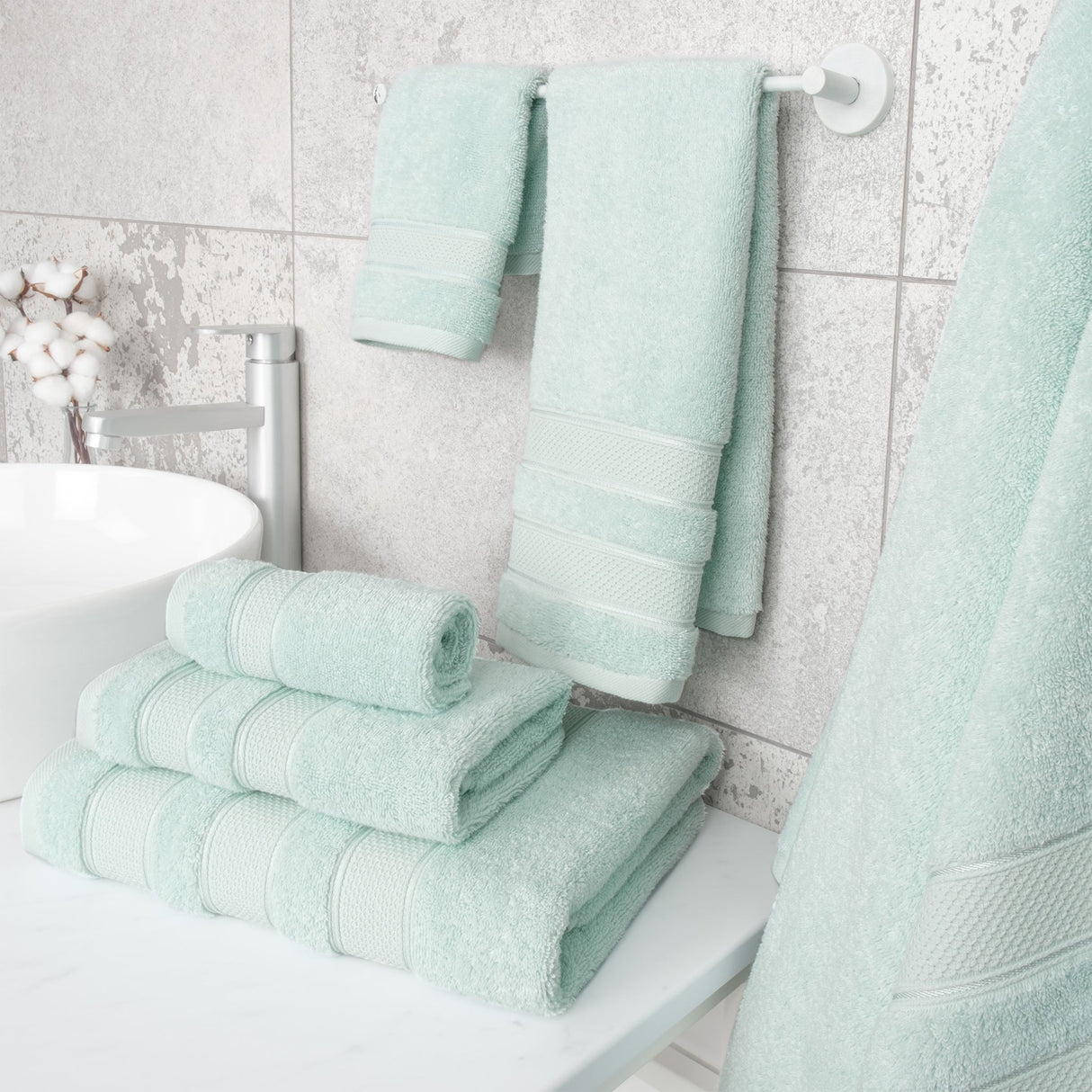 Salem 6 Piece 100% Cotton Luxury Bath Towel Set