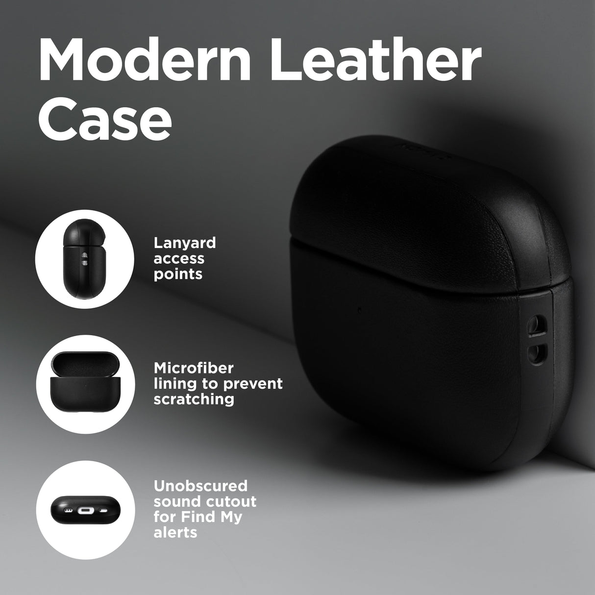 Modern Leather Case - Airpods Pro (2nd gen) | Black | Horween