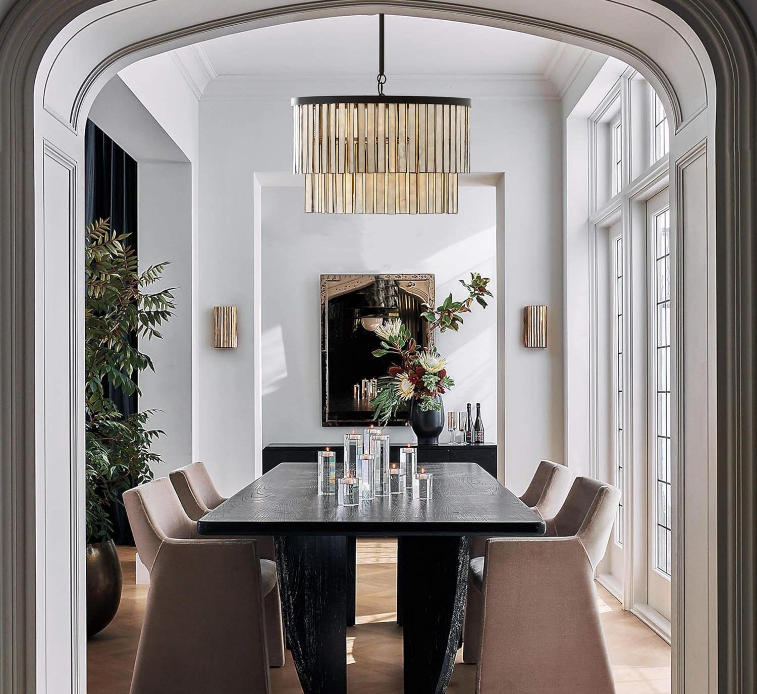 Astrid Capiz Round Chandelier
