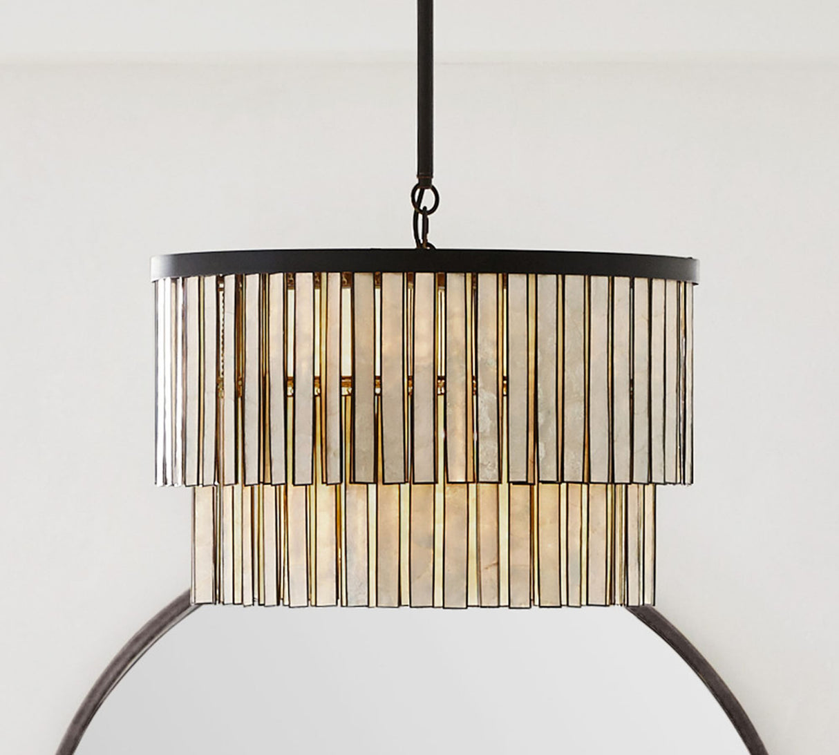 Astrid Capiz Round Chandelier