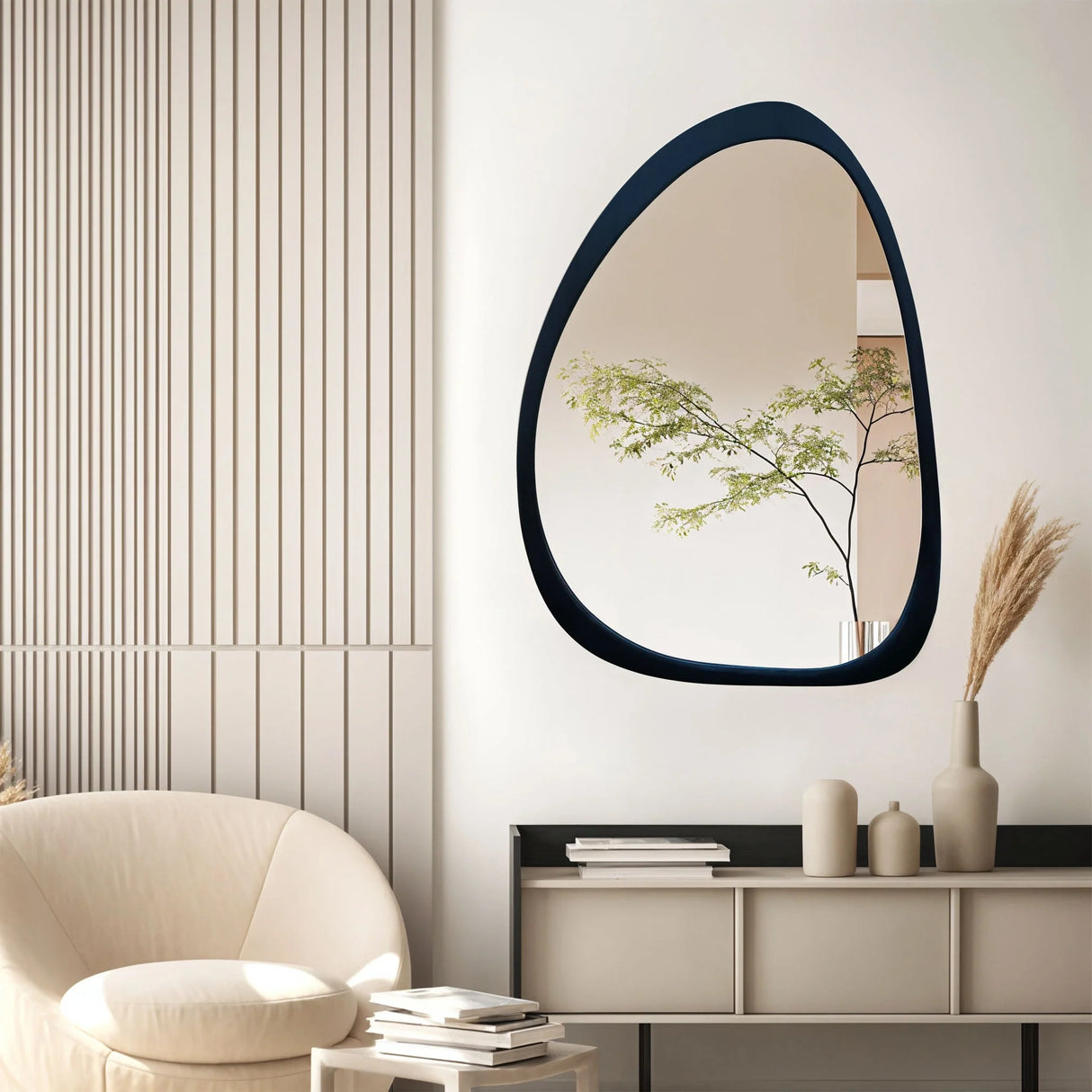 Asymmetrical Oval Mirror