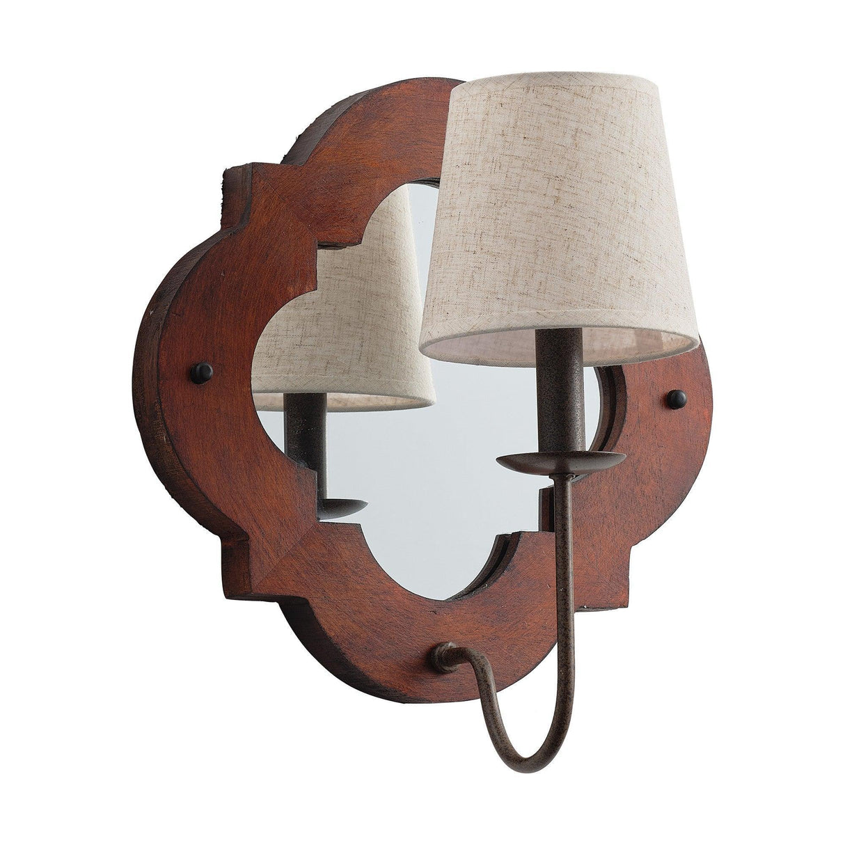 1-Light Rustic Iron Wood Wall Sconce Lighting