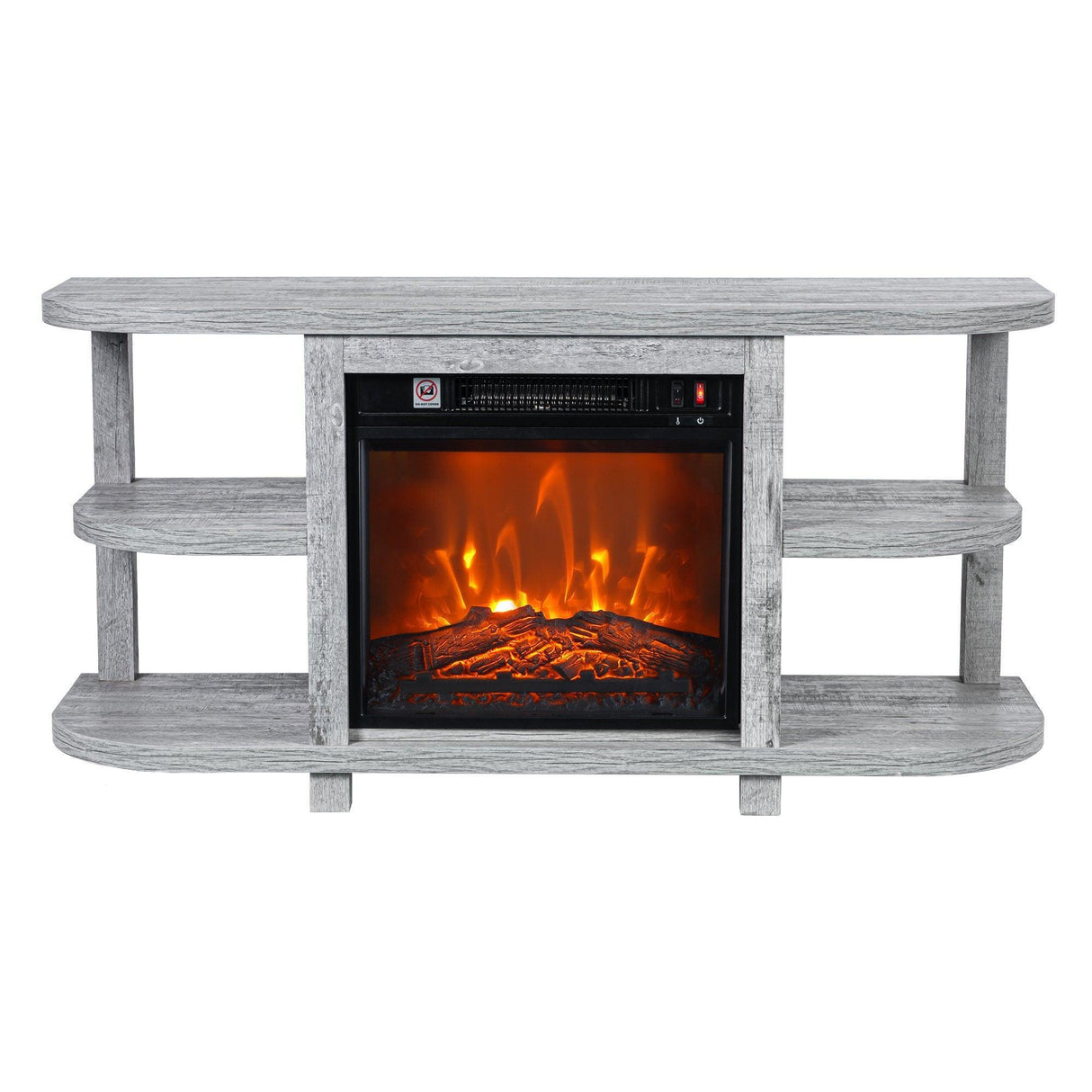 Decorative Modern 48" TV Stand with 18" Insert Electric Fireplace