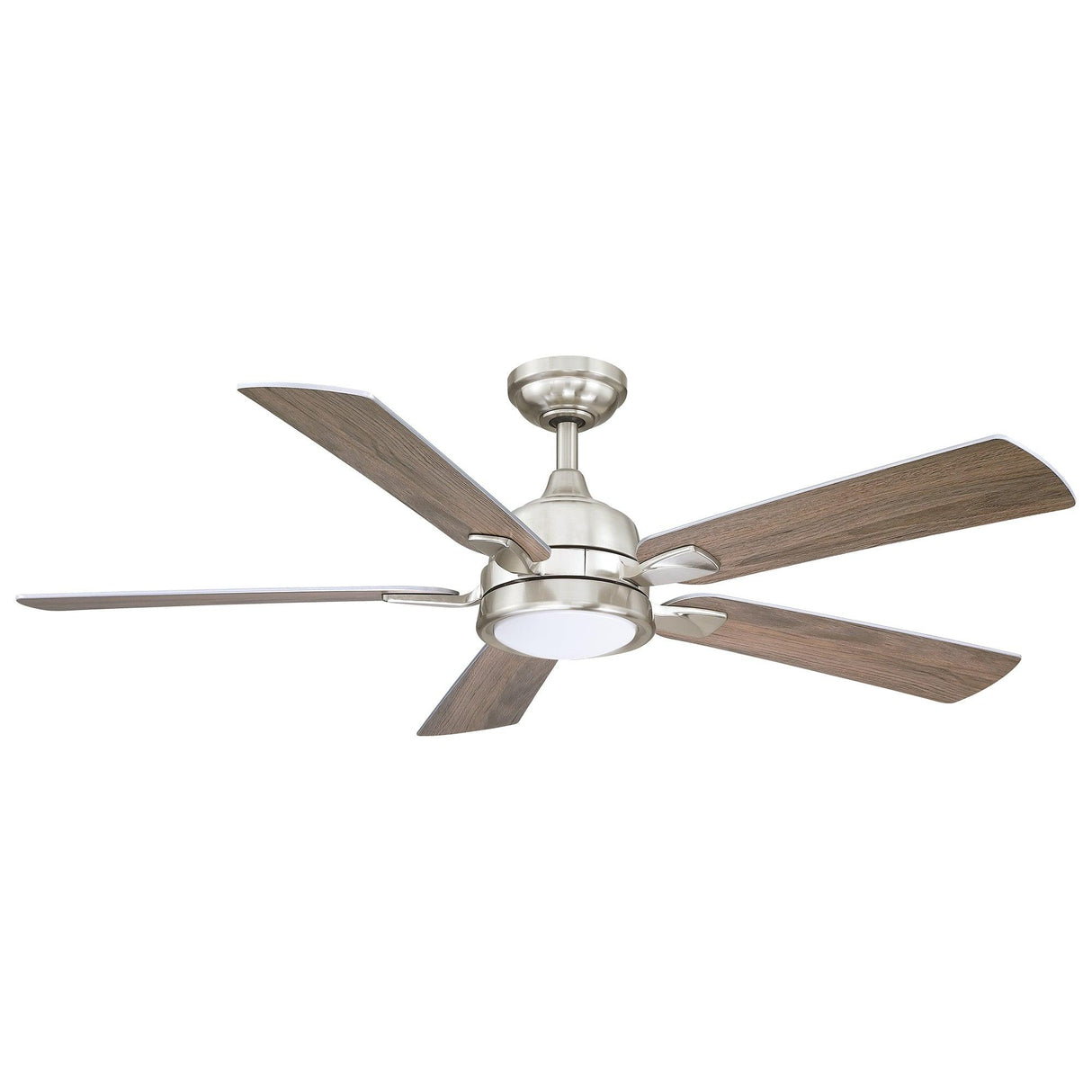 52" Tata Nagar Industrial Brush Nickel Downrod Mount Reversible Ceiling Fan with Lighting and Remote Control